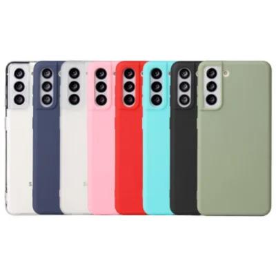 Coque arrière en silicone souple et fine pour Samsung Galaxy S21, S22 Plus, S21 FE, S22, Ultra Simple
