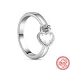 New Original 925 Sterling Silver Ring Love Heart Wishbone Moon Sun Rings Crystal Rose Gold for Women Wedding Gift Luxury Jewelry