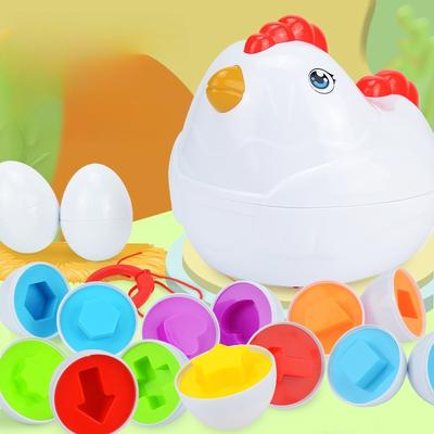 Kinderpädagogisches Früherziehung Form Zuordnen Intelligentes Ei, Zugseil Henne Simulation Zusammengebautes Ei Modell Spielzeug