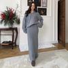  Cross-border European and American Autumn New Fashion Casual Comfortable Simple Top Waist Hip Skirt Women's Clothing
