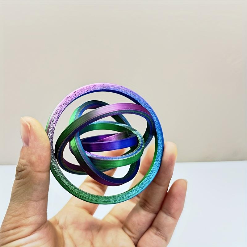 

3D-печатное вращающееся кольцо - Пластиковое изделие для офиса, Портативный компактный дизайн, Возраст 14+, Подарок для взрослых,, Яркие цвета, Прочная конструкция