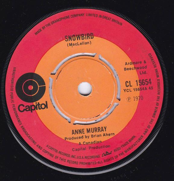 

7inch Record ANNE MURRAY - Snowbird CL15654 Capitol Records 1970 UK Pop Used