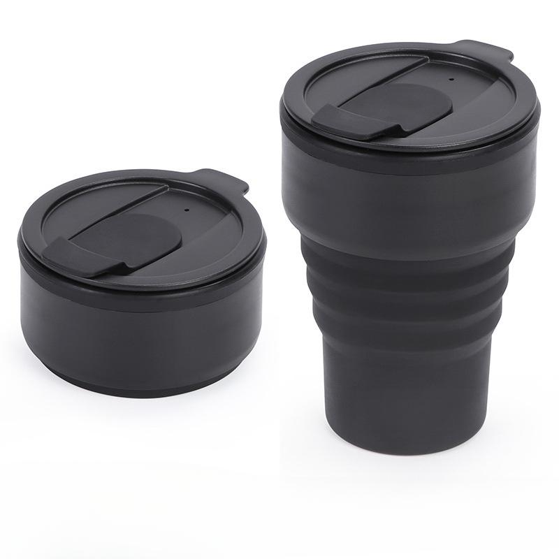 American Coffee Cup Portable Outdoor Travel Traveling Mug Folding Environmentally Friendly Silicone Water Bottle Compression Pocket Cup