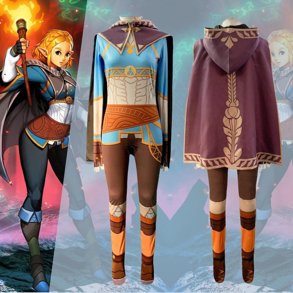 The Legend Of Zelda Breath Of The Wild Cosplay-Kostüm, Seidenkleid für Anime-Rollenspiele, inklusive spezieller Charaktere