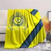 Koc flanelowy z nadrukiem Al Nassr FC, Wysokiej jakości, Wygodny na wszystkie pory roku, Wystrój domu, Ciepło i komfort
