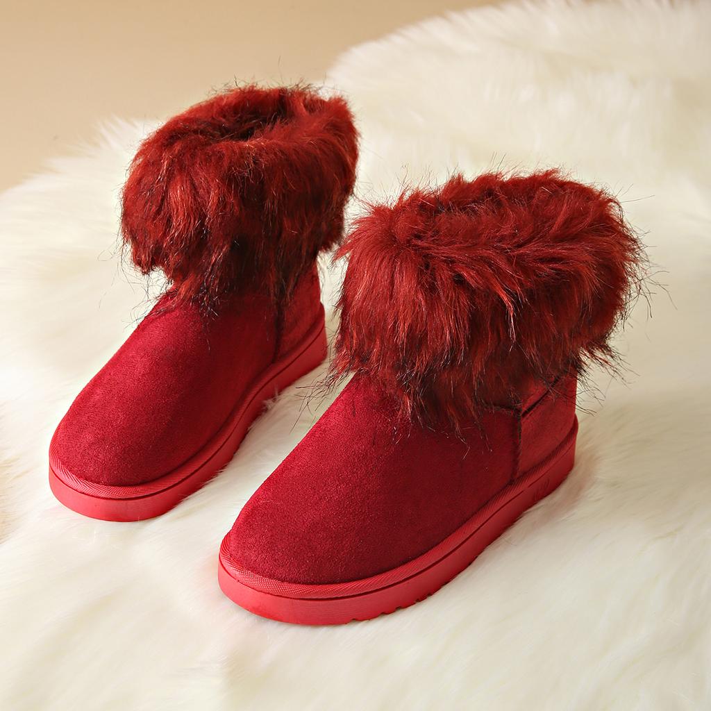 Fashion Women Boots New Fashion Thickened Fluff Snow Boots Woman Winter Warm Boots Outdoor Comfortable Soft Shoes Women Botas De Mujer