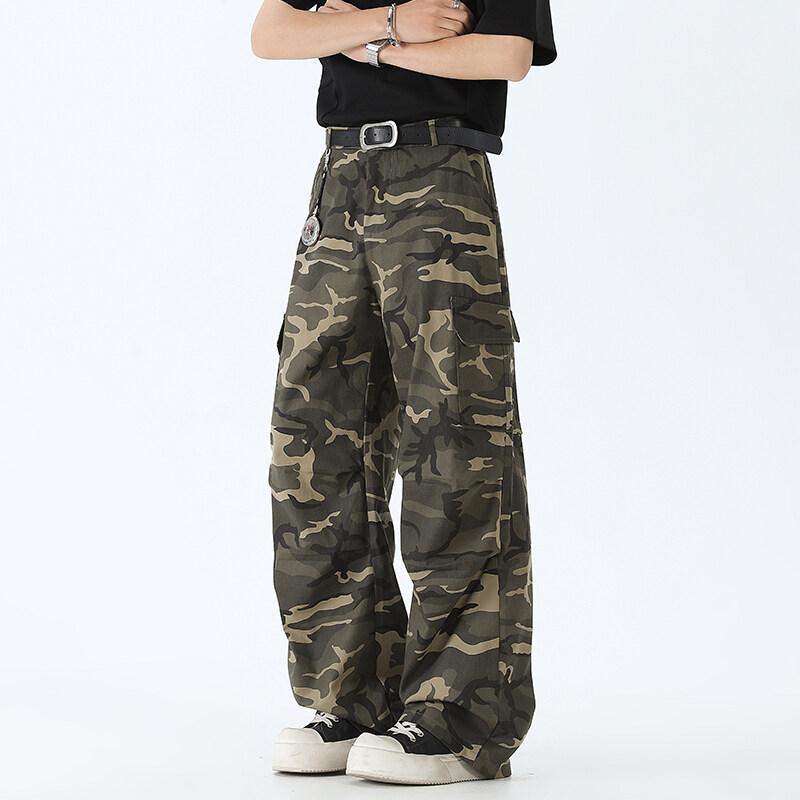 2025 Vår Sommer Herre Baggy Kamuflasjebukser Herre Elastisk Midje Streetwear Cargobukser Vår Herre Hip Hop Løse Bukser