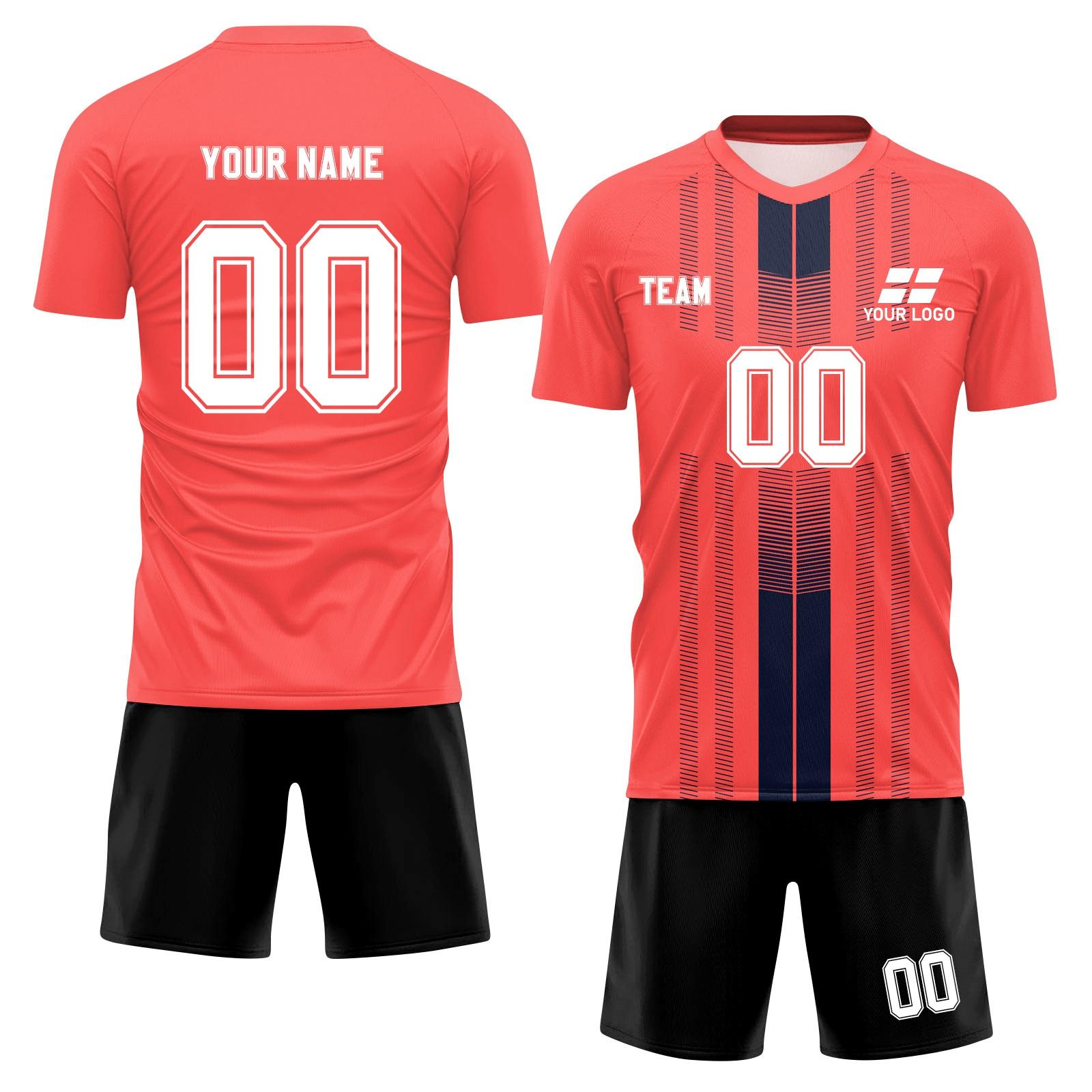 

Personalised Shirts Kit Mens Girls With Name Number Custom Football Jerseys For Boys Training Suit 16