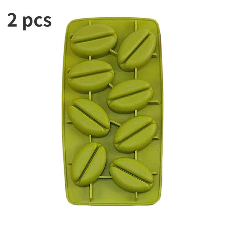 2 Pieces Coffee Bean Ice Cube Mold Chocolate Silicone Handmade Jelly Cake Multifunction Dishwasher Mould Coffee