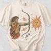 Sagittarius Archer Graphic Tee: Retro Mystic Sun, Comfort Colors Cotton (Unisex)