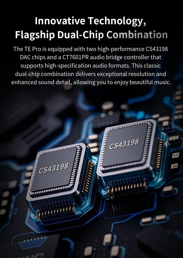 TRN TE Pro Kompakter Smartphone-Verstärker CS43198 Tragbarer Kopfhöreranschlussverstärker, DAC, [High-Resolution-Unterstützung] 32-Bit/768kHz DSD256, Chip, Verstärker,