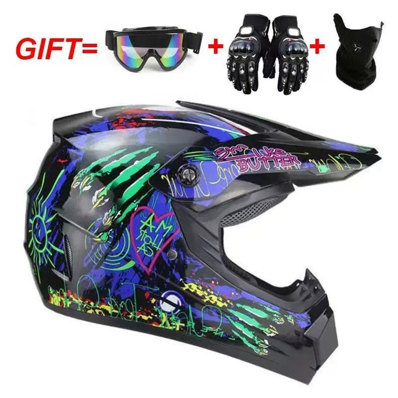 Cool Off-Road Helmet ABS Motorcycle Helmet, Men's Bicycle Helmet, Mountain Biking Helmet, Go-kart Helmet