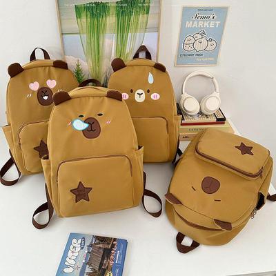 2025 Cute Cartoon Capybara Backpack - Versatile Casual Shoulder Bag for Women/Students