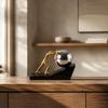 Gold-coloredToned Figurine with Silver Sphere Metal-likeLook for Entryway