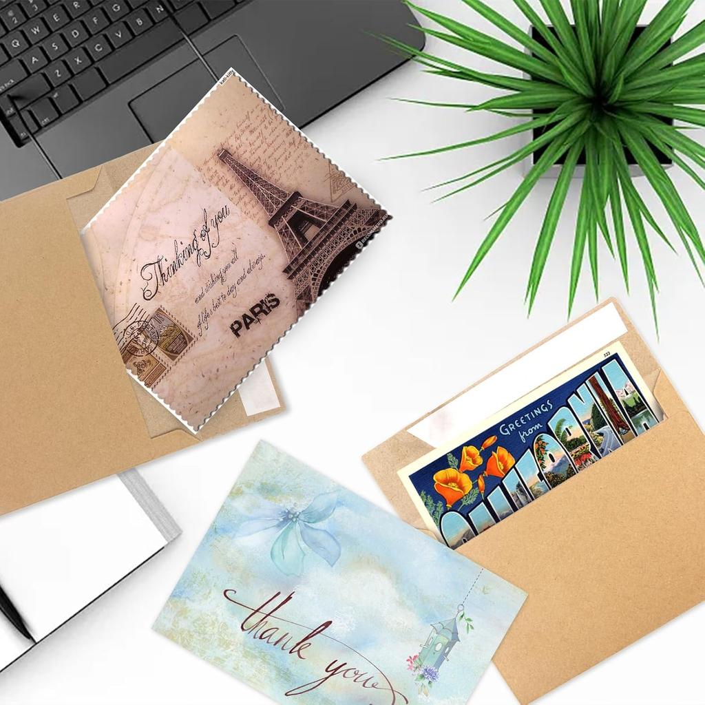 50 Pack Kraft Envelopes,A4 Invitation Envelopes,4x6 Envelopes for Invitations,Envelopes,Wedding, Baby Shower,Brown Kraft Envelopes for Personalize