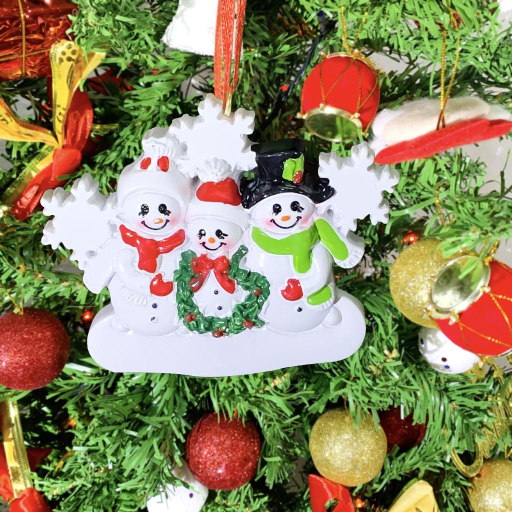 Adorable Resin Snowman Family Christmas Wreath Decorative Snowflake Holiday Ornament