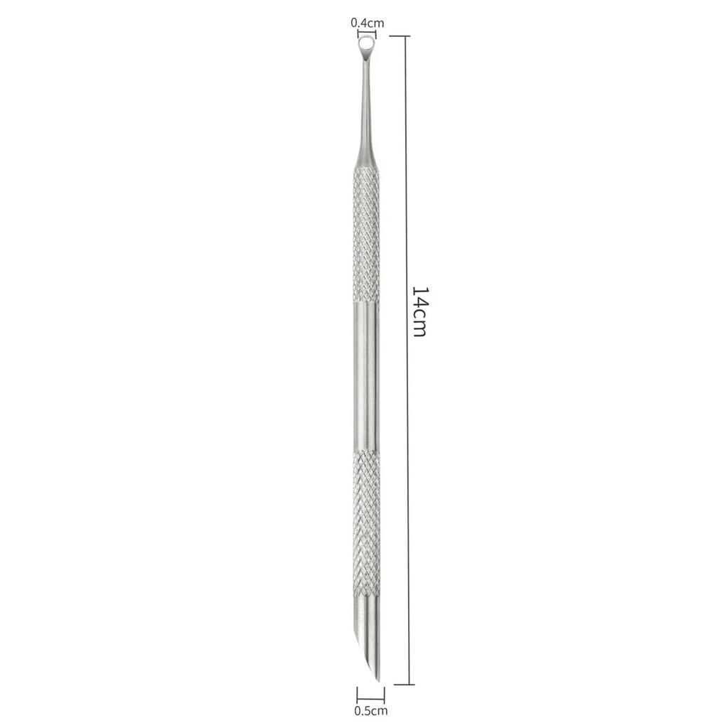 Double-ended Stainless Steel Remover Manicure Sticks Tool Bevelled Nail Grinding File Circle Beveled Head Cuticle Pusher