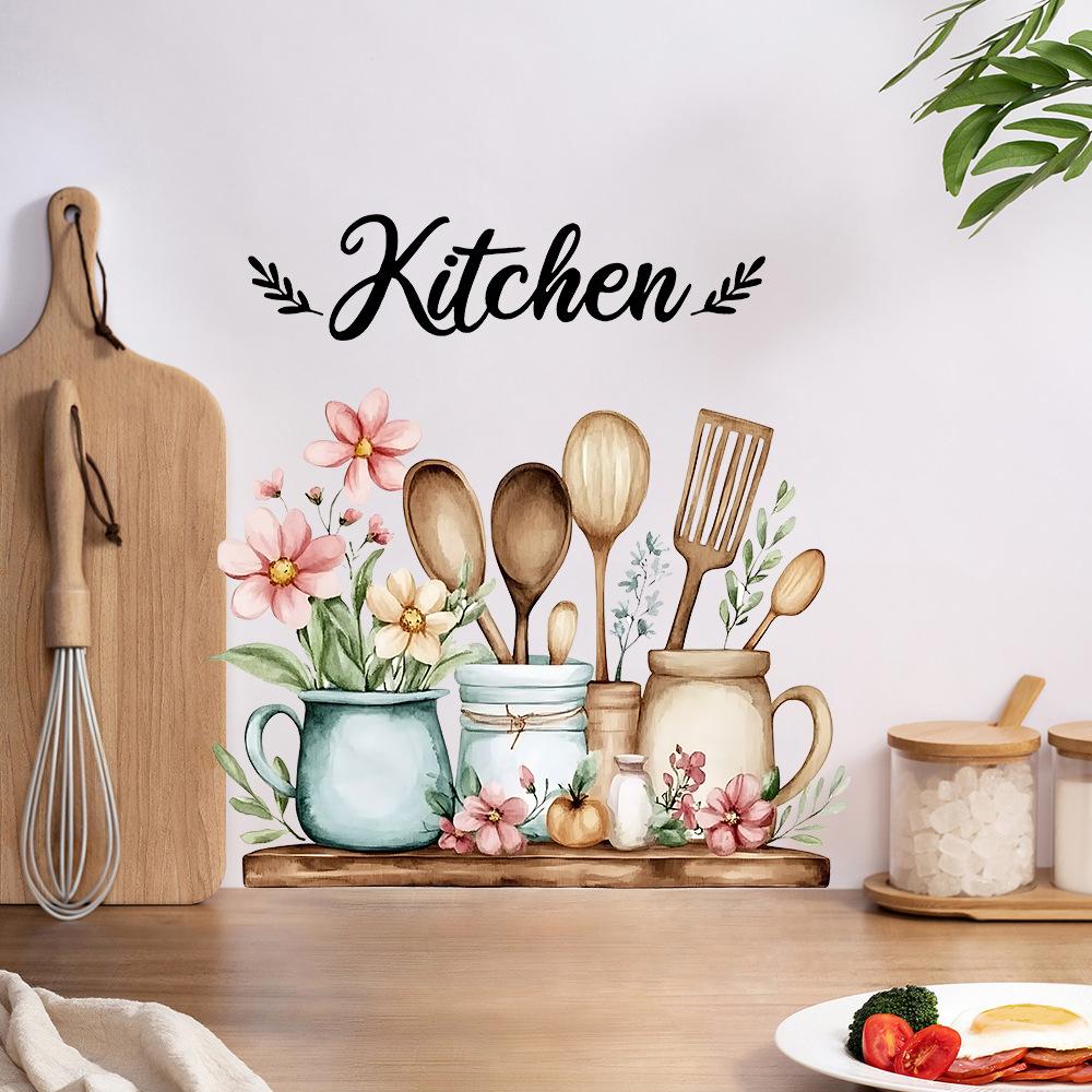 Samoprzylepne Wodoodporne Kreskówkowe Naklejki Ścienne do Kuchni na Obszar Piekarnika Wystrój Domu