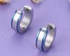 Rockyu Earrings for Mirror Ring Hoop Stainless Accessories Women, Silver, Blue, Wide, Finish, Earrings, Earrings, Steel, Hypoallergenic, Birthday,