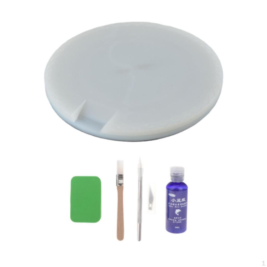 Table Tennis Racket Assembled Cutting Board DIY Kits PE Diameter 22cm Rotating Non Slip