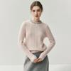 Elegant Women's Cashmere Sweater: Autumn/Winter Style, Round Neck with Rhinestones, Cable Knit Pullover.