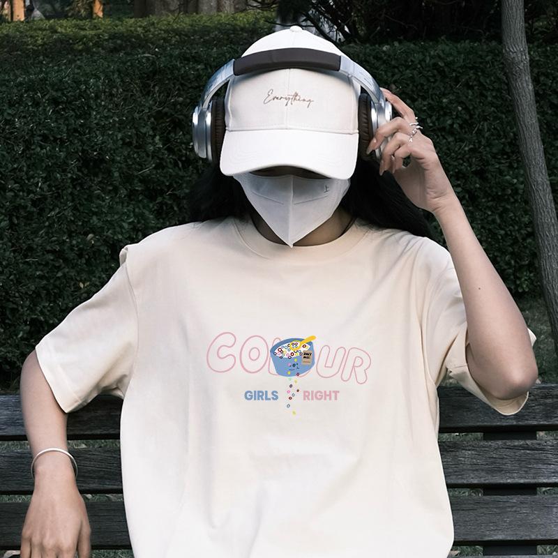 Short-sleeved Men's Summer Students Korean Version of The Casual Loose Round Neck Yankee Printing Wild Harajuku Wind Tops Trend Women