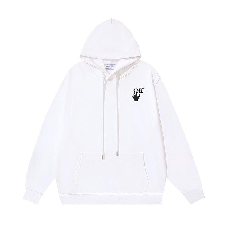 Off-White 2025 Autumn and Winter New Oil Painting Arrow Pattern Printed Hooded Sweatshirt for Men and Women