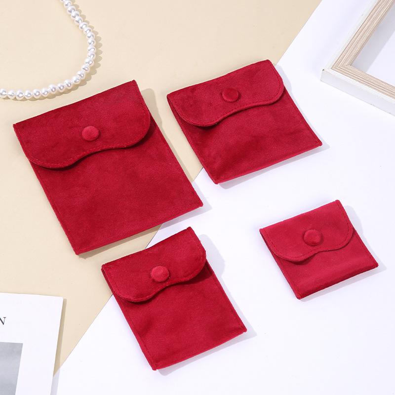 Velvet Jewelry Bag with Snap Button for Bracelets, Necklaces, Rings, and Accessories Storage