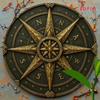 Vintage Metal Wall Art Compass Decor Round Iron Design Roman Numerals Star