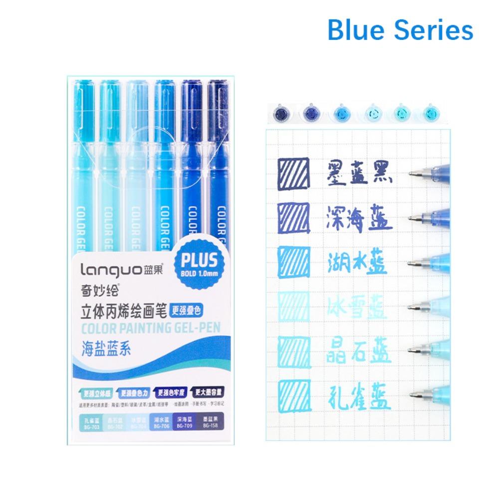 

Складана Кольорова Акрилова Гелева Ручка Швидкосохнуча Художня Акварельна Ручка Професійна Ручка-Маркер Живопис Blue Series