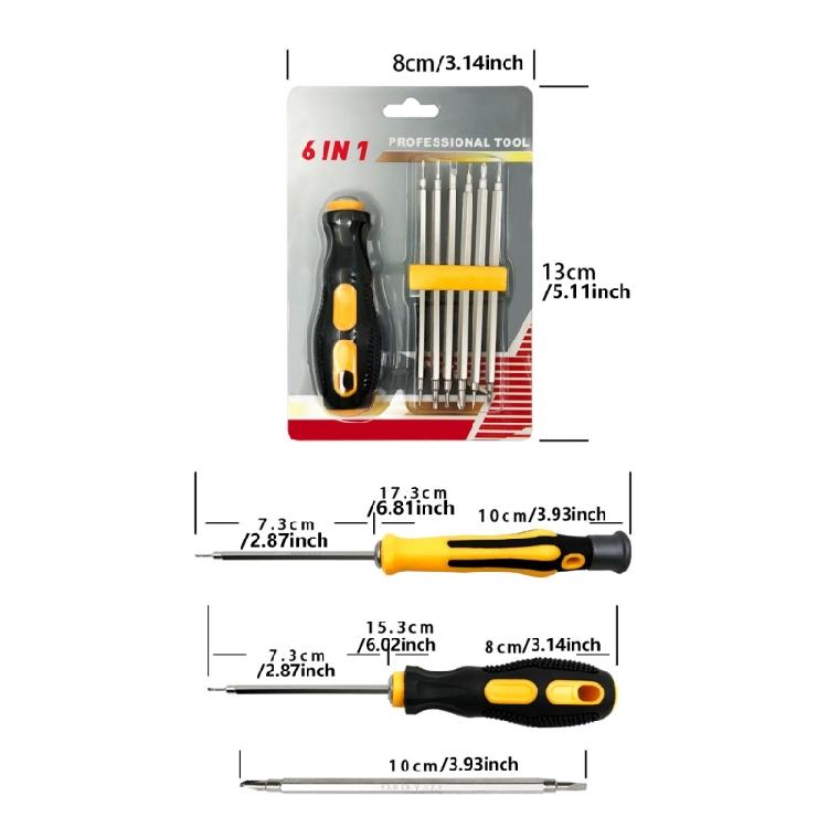 Premium Steel 6Piece Screwdriver Magnetic Feature for Convenient Use Ergonomic Handle Suitable for Multiple Application
