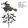 Whimsical Witch Silhouette Garden Wind Spinner, Halloween Yard Art Metal Outdoor Accents Stake, Flying Spinner for Lawn Patio Pathway Fall Decoration