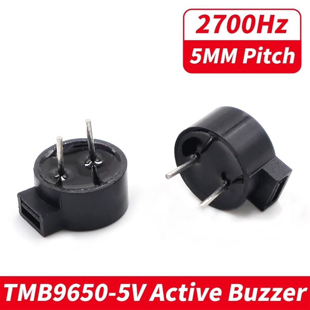 10pcs/lot TMB9650 Buzzer 3V 5V Active Buzzer 2700Hz Magnetic Long Continous Beep Tone 9650 9.6 * 5MM 5MM Pitch(10pcs TMB9650-5V)