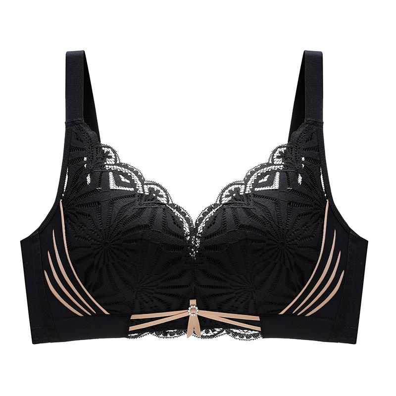 Silk Lingerie for Women Without Steel Rings Gathered and Gathered with Complementary Breasts Anti Sagging Adjustable Lace Latex Bra