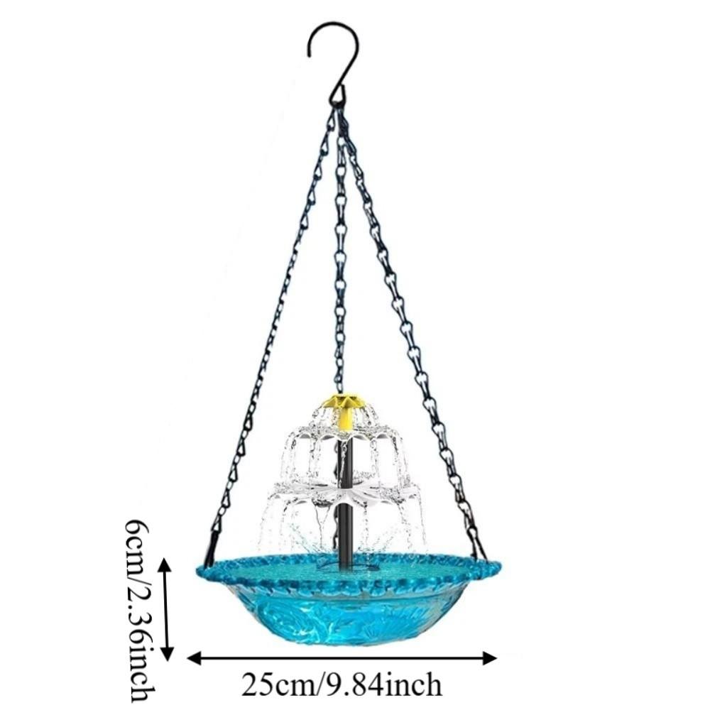 Household Solar Bird Bath Floating Water Feature Hummingbird Bathing Bowl Yard Decoration