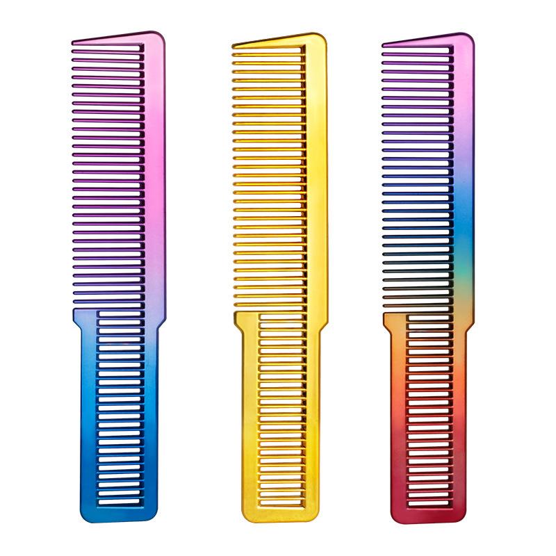 Electroplating Haircut Hairdressing Comb Colorful Rainbow Comb Portable Barber Hairdressing Tool Men Hair Salon Combs Brushes