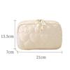Soft Puffy Heart Quilted Cosmetic Bag Large Capacity Durable Zipper For Daily Travel Skincare Makeup Storage