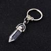 Hexagon Natural Crystal Column Original Stone Keychain Přívěsek