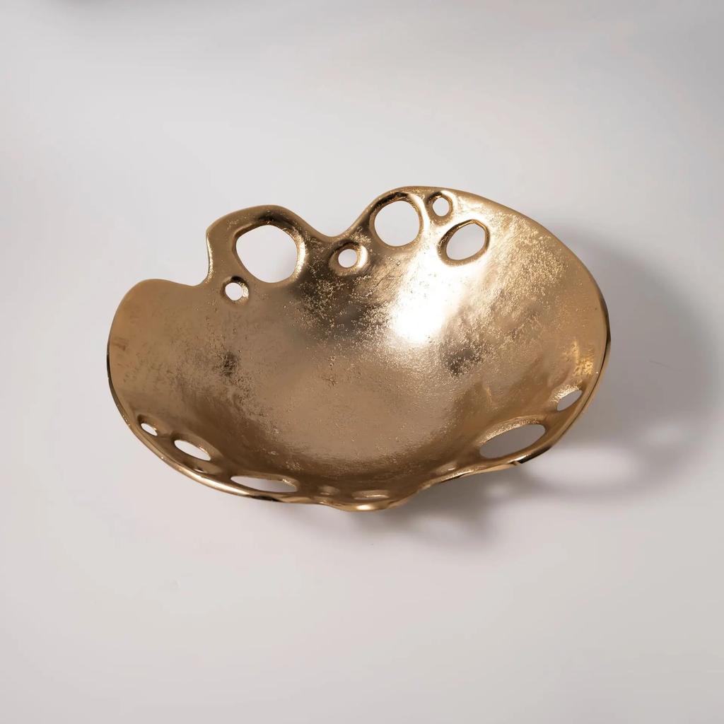 Creative Golden Tray Resin Bowl Special-shaped Irregular Tray Ornaments Desktop Storage Fruit Bowl Trays Decorative Jewelry Dish