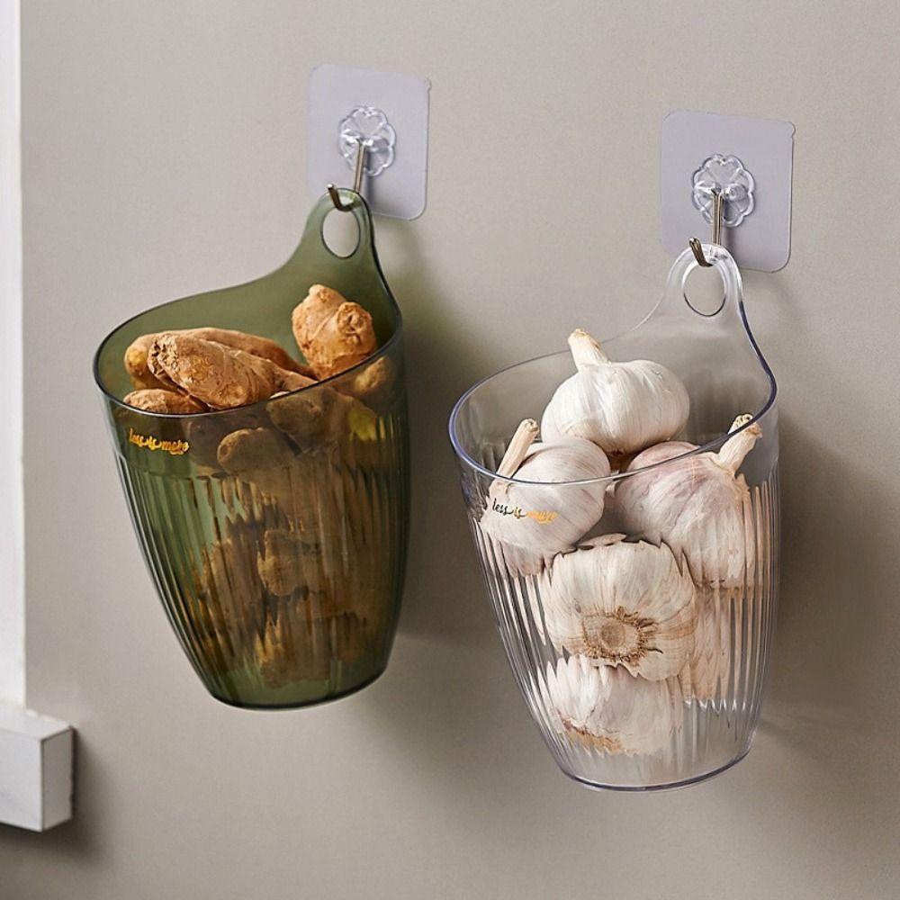 

Крючки Корзина для хранения чеснока Без сверла Подвесные контейнеры для лука Органайзер для кухонного шкафа Фрукты