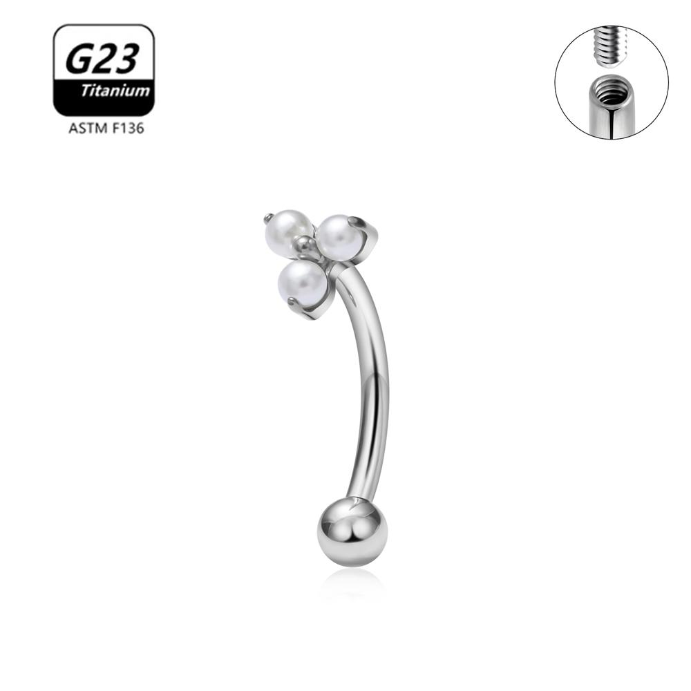 G23 Titanium ASTM-F136 Piercings Eyebrow Internal thread Eyebrow Piercings Body Zircon For Women zircon Earring