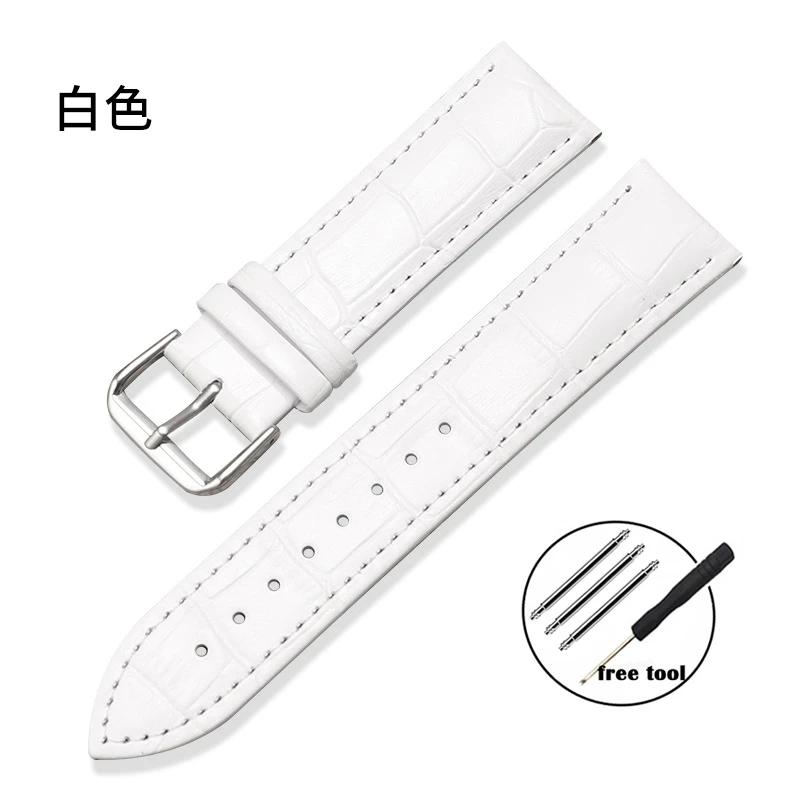 Genuine Leather Watchband 12/13/14/15/16/17/18/19/20/21/22/23/24mm Crocodile Pattern Straps Mens Replacement Universal Bracelet