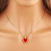Nidin New Creative Design Love Heart Shape Flip Pendant Necklace For Women Men Family Photos Souvenir Jewelry Accessories Gifts