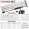 Nowy poszycia zestaw kołowrotków wędki 5 sekcji wędka z włókna węglowego Spinning Fishing Reel metalowa kulka uchwyt wędka Combo