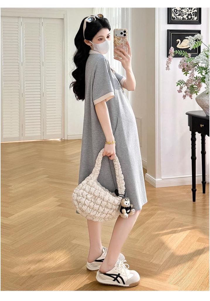 Schickes Patchwork-Umstandskleid in Übergröße: Schlankmachendes und stilvolles T-Shirt-Kleid für einen jugendlichen Look