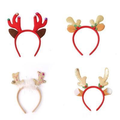 Christmas Headband Kid Adult Santa Colorful Candy Bean Elk Tree Hair Accessories Photo Props Christmas Decoration New Year Gifts