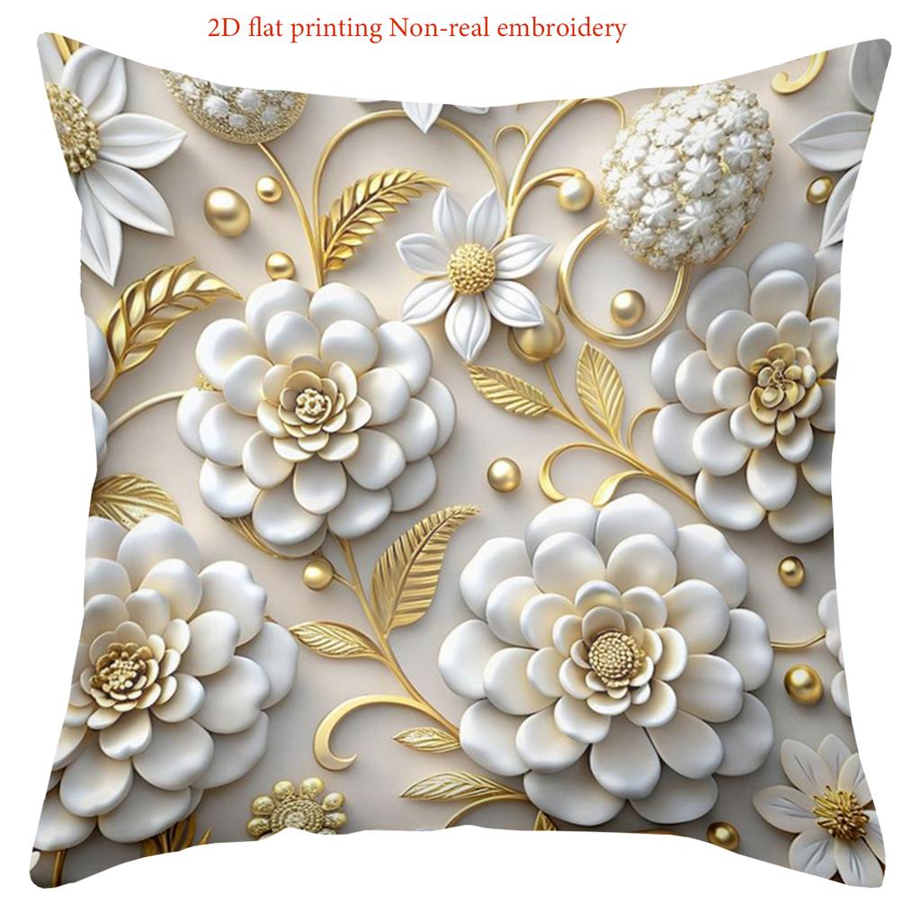 Floral Patterned 2D Flat Printing Pillows for Home Decor Polyester pillowcase, sofa decorative cushion cov Headboard Pillow