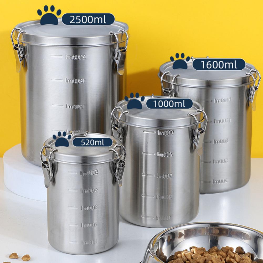 Food Preservation Container Durable Food Storage Jar Stainless Steel Airtight Food Storage Container for Pet Treats for Cereal