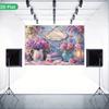 1Pcs Floral Welcome Sign Decoration Background Winter Backdrop Decorations For Photo Studio Photo Booth Christmas Party