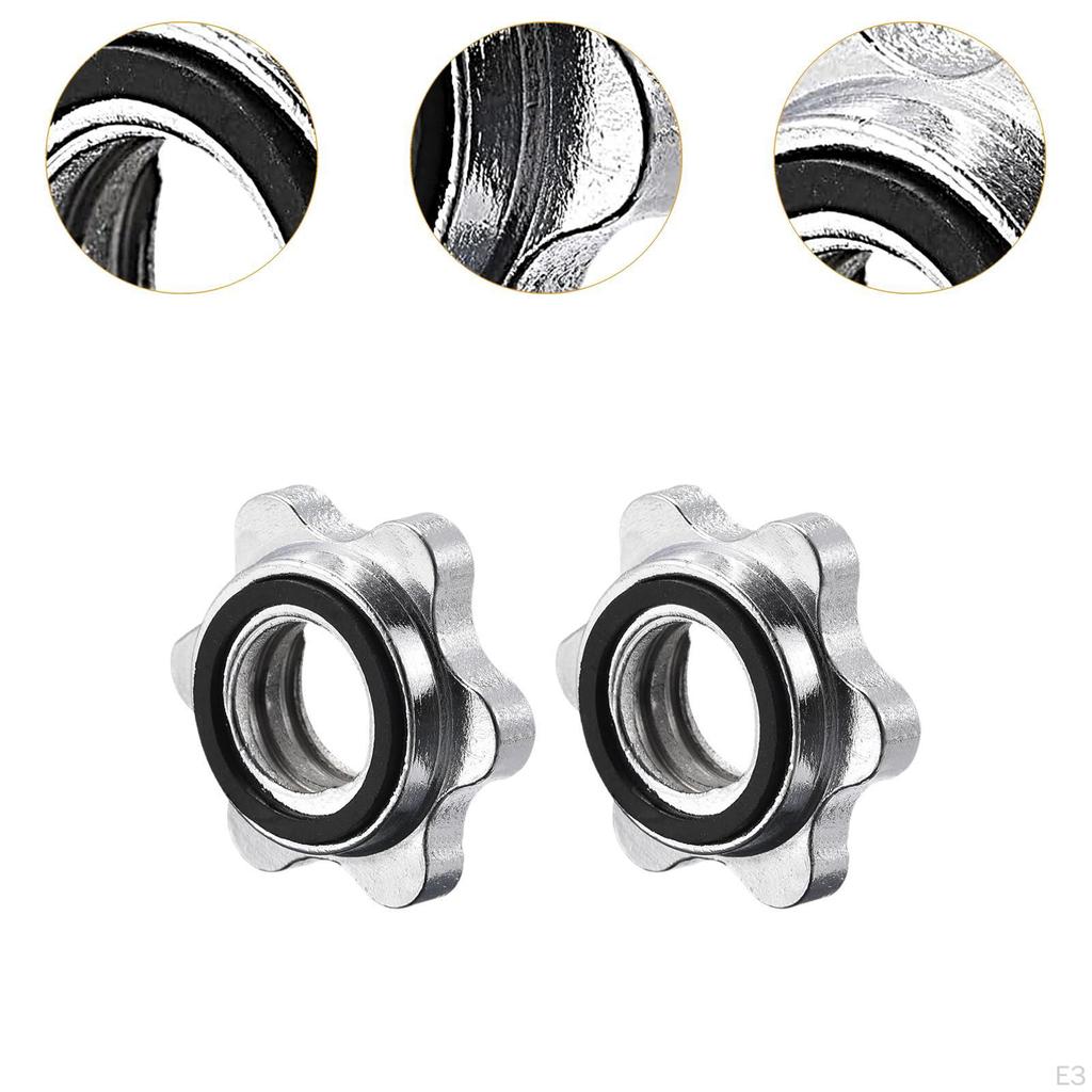 2 Colares de Barra, Colares de Halteres, Abraçadeiras de Parafuso Leves para 25 mm/0,98 Polegadas Esportes